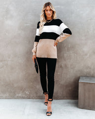 West Village Colorblock Knit Sweater Ins Street
