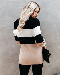West Village Colorblock Knit Sweater Ins Street