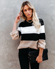 West Village Colorblock Knit Sweater Ins Street