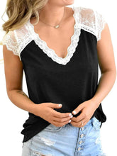Women Crochet Lace Basic V-Neck T-Shirt Short Sleeve Loose Fitting Tunic Ins Street