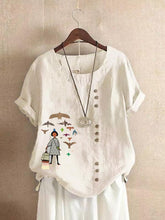 Women Graphic Print Short Sleeve Round Neck T-shirts Ins Street