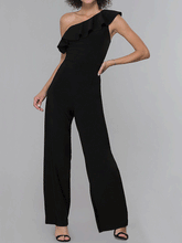 Jumpsuits Jumpsuit mit abfallenden Schultern und einfarbigen Rüschen