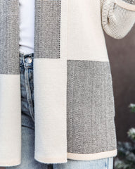 Zak Colorblock Knit Cardigan - Ivory Black Ins Street