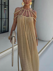 Draped Braids Cover Charming Up Maxi Dress InsStreet