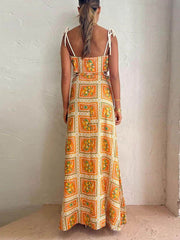 Unique Lemon Stylish Print Strappy Dress InsStreet