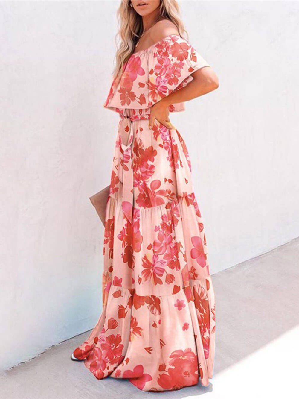 Printed Wrap Stylish Maxi Dress InsStreet