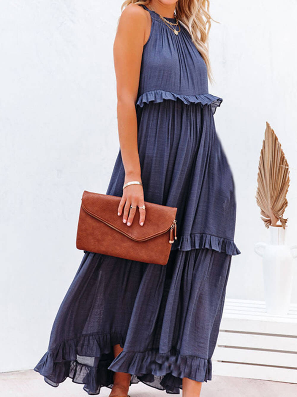 Irregular Cake Stylish Sleeveless Maxi Dress InsStreet