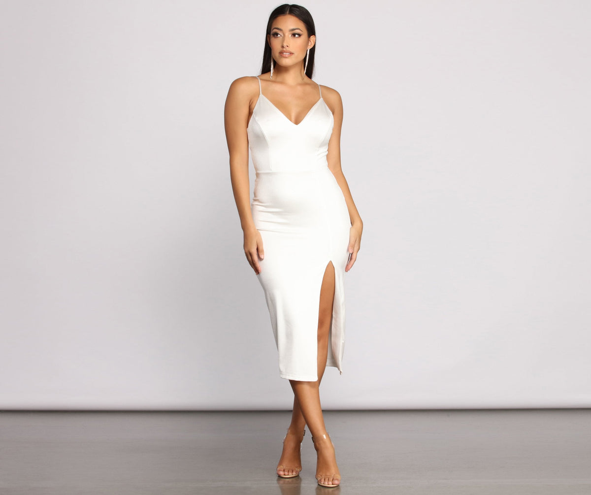 Mila Formal High Charming Slit Midi Dress InsStreet