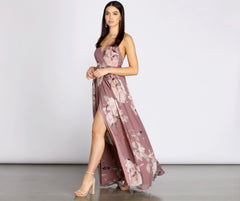 Elisa Floral Chiffon Charming Cross Back A-Line Dress InsStreet