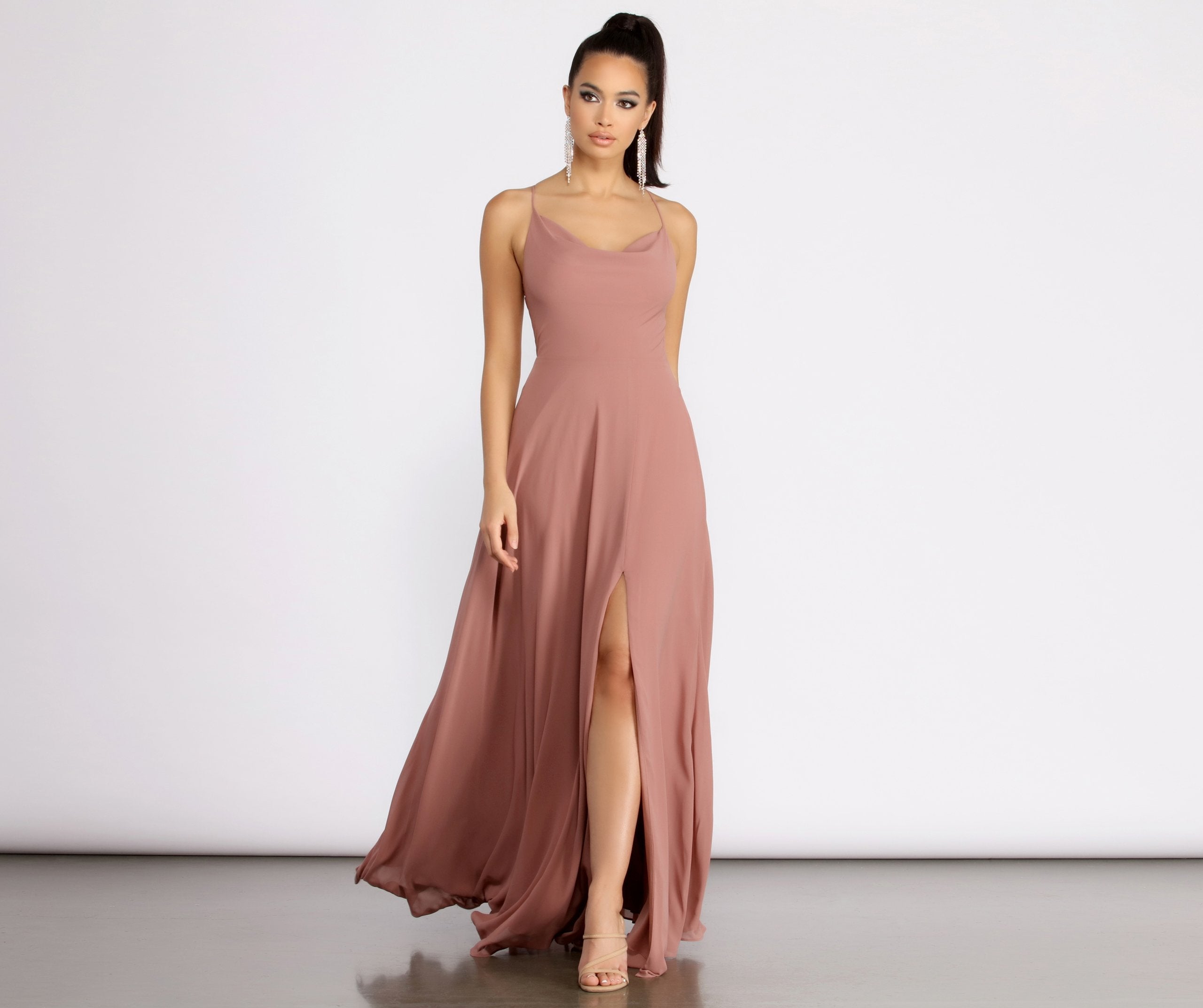 Kai Chiffon Lace Charming Up Back A-Line Dress InsStreet