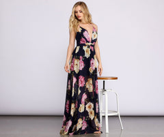 Malie Formal Stylish Floral Chiffon Dress InsStreet