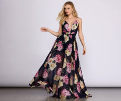 Malie Formal Stylish Floral Chiffon Dress InsStreet