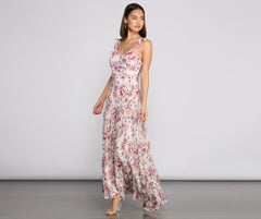 Ava Formal Stylish Floral Pleated Dress InsStreet