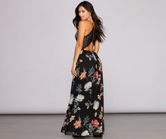 Flower Power Stylish Chiffon Maxi Dress InsStreet