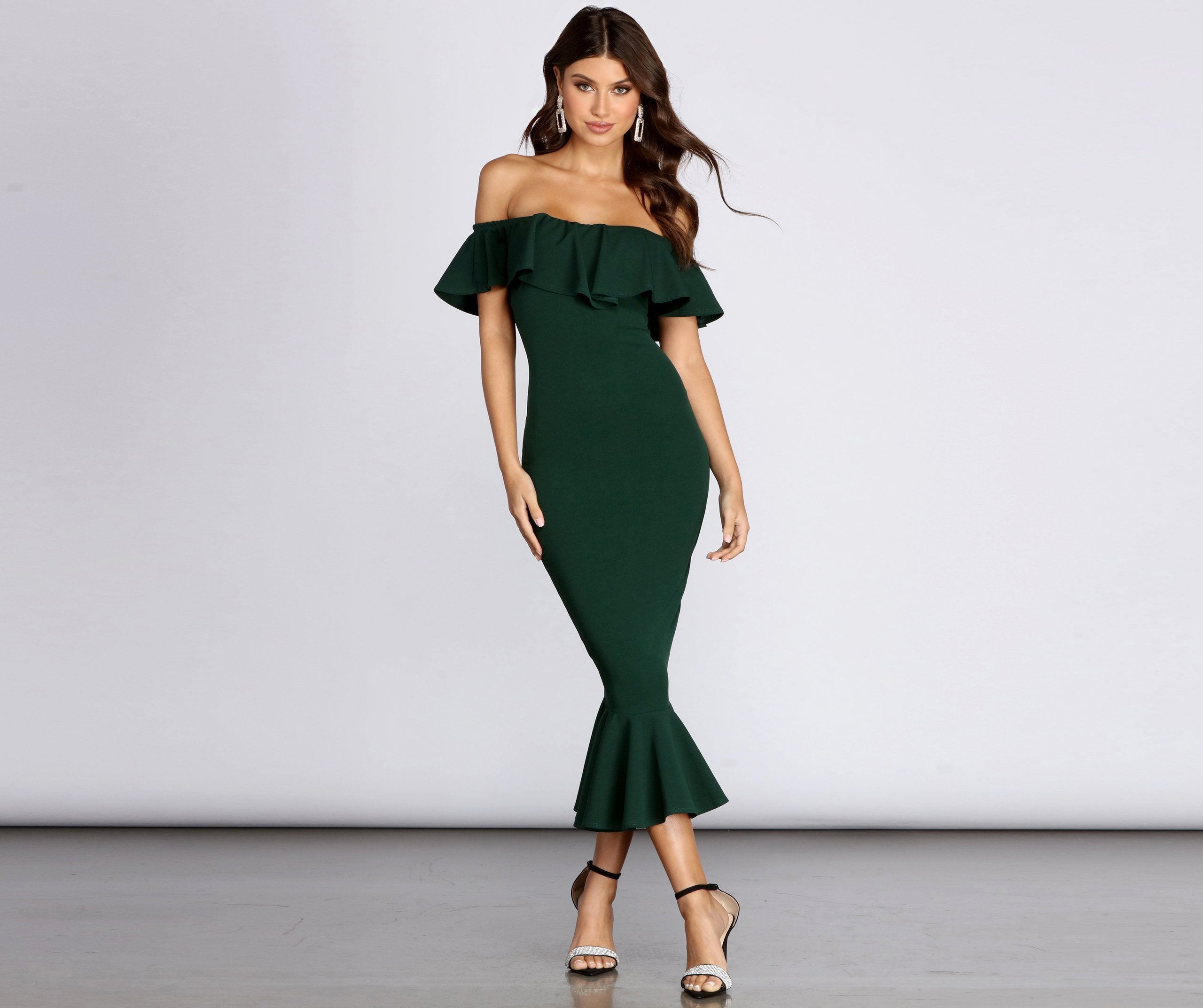 Ready And Stylish Ruffled Midi Dress InsStreet