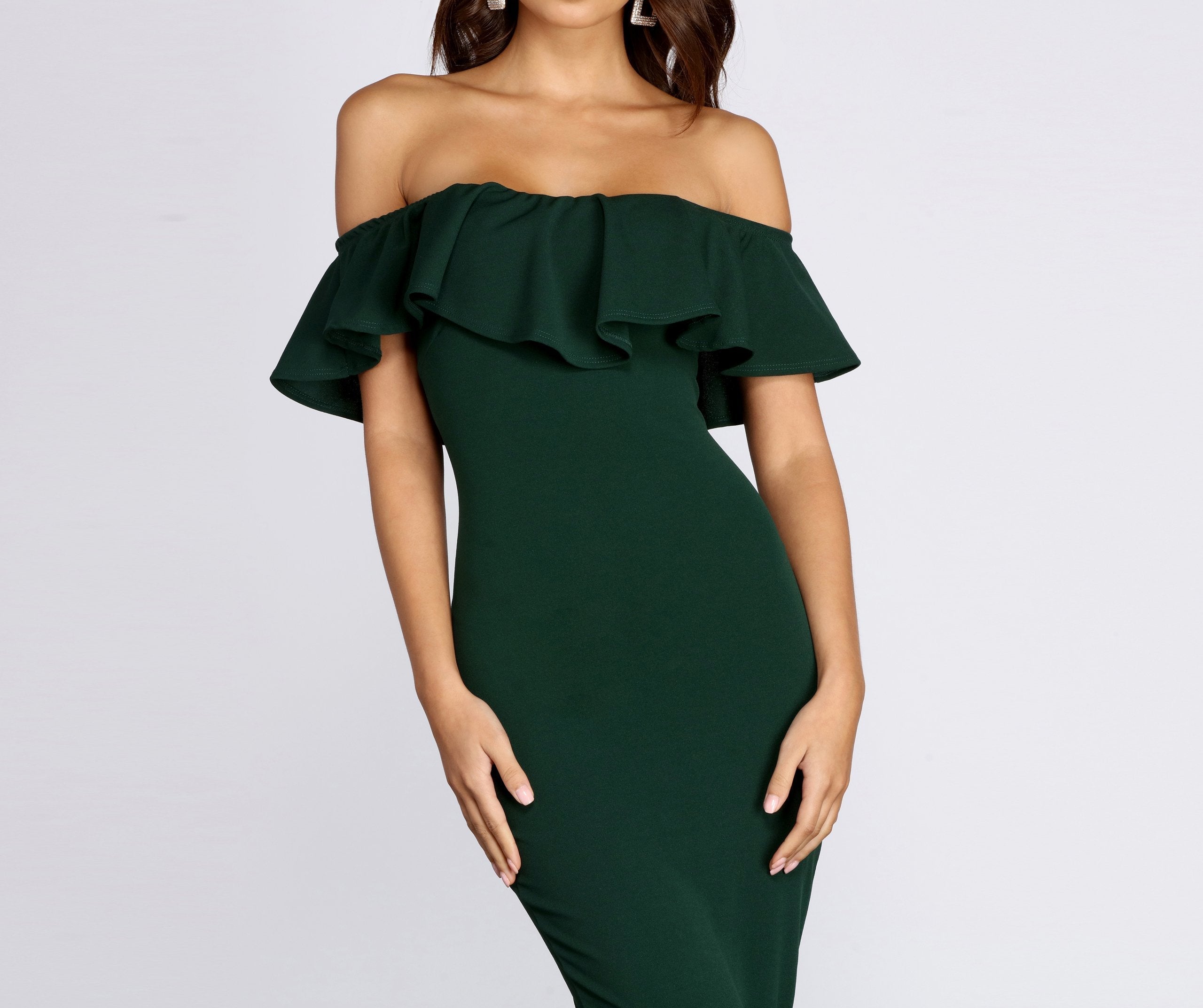 Ready And Stylish Ruffled Midi Dress InsStreet