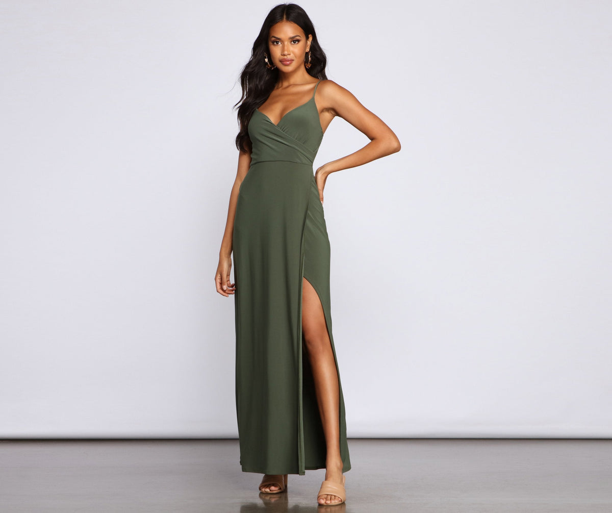 Major Appeal High Charming Slit Maxi Dress InsStreet