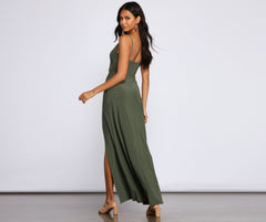 Major Appeal High Charming Slit Maxi Dress InsStreet