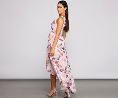 Wrapped In Romance Charming Floral Chiffon Maxi Dress InsStreet