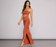 Ruched To The Charming Maxi Knit Dress InsStreet