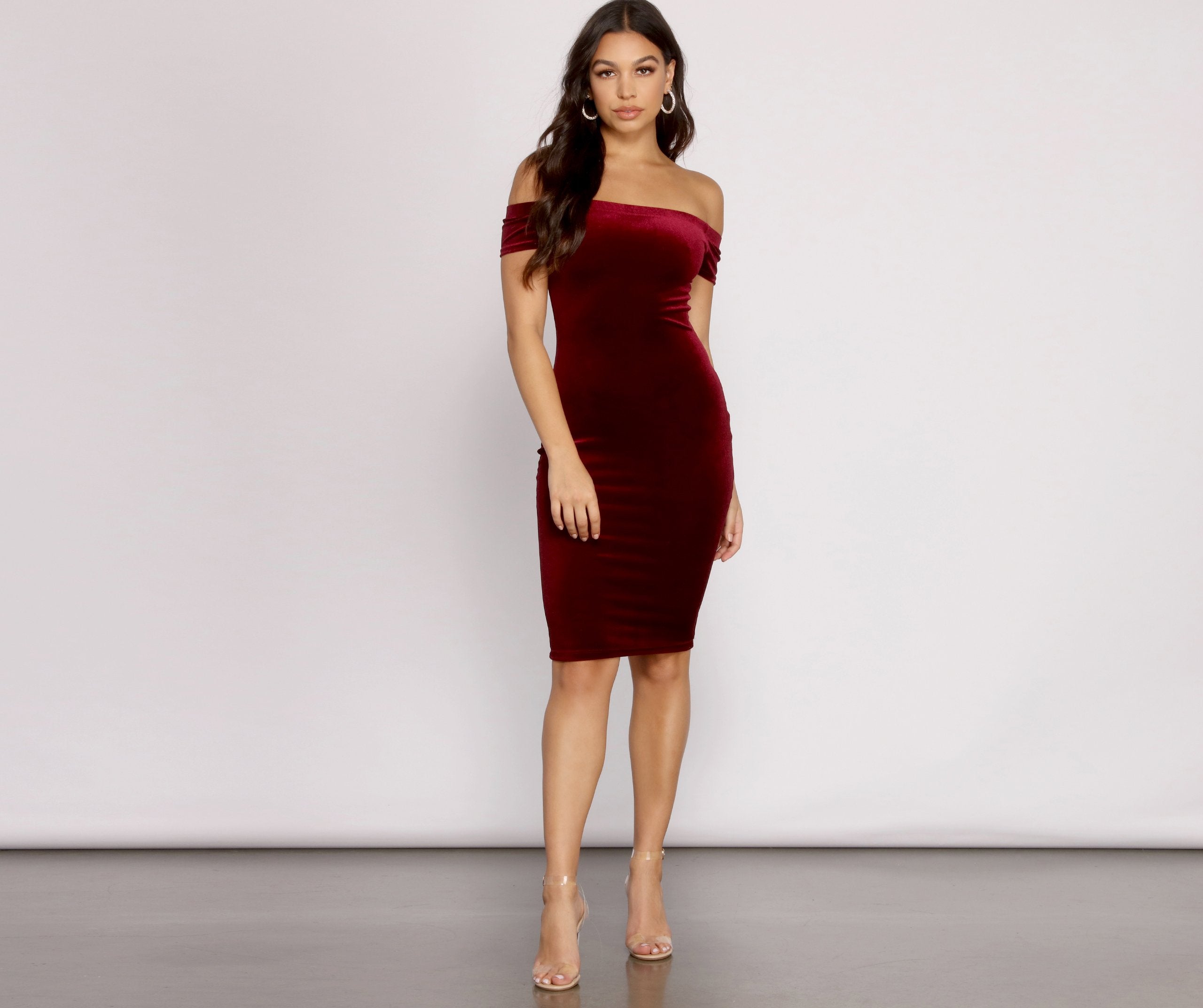 Velvet Luxe Stylish Bodycon Midi Dress InsStreet