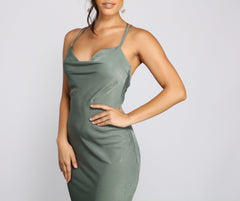 Forever Chic Stylish Satin Midi Dress InsStreet