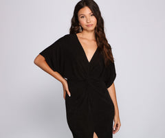 Twist Of Fate Charming Wrap Midi Dress InsStreet