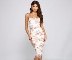 Floral Beauty Stylish Mesh Midi Dress InsStreet