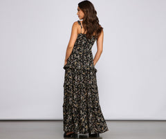 Floral Desire Stylish Ruffled Maxi Dress InsStreet