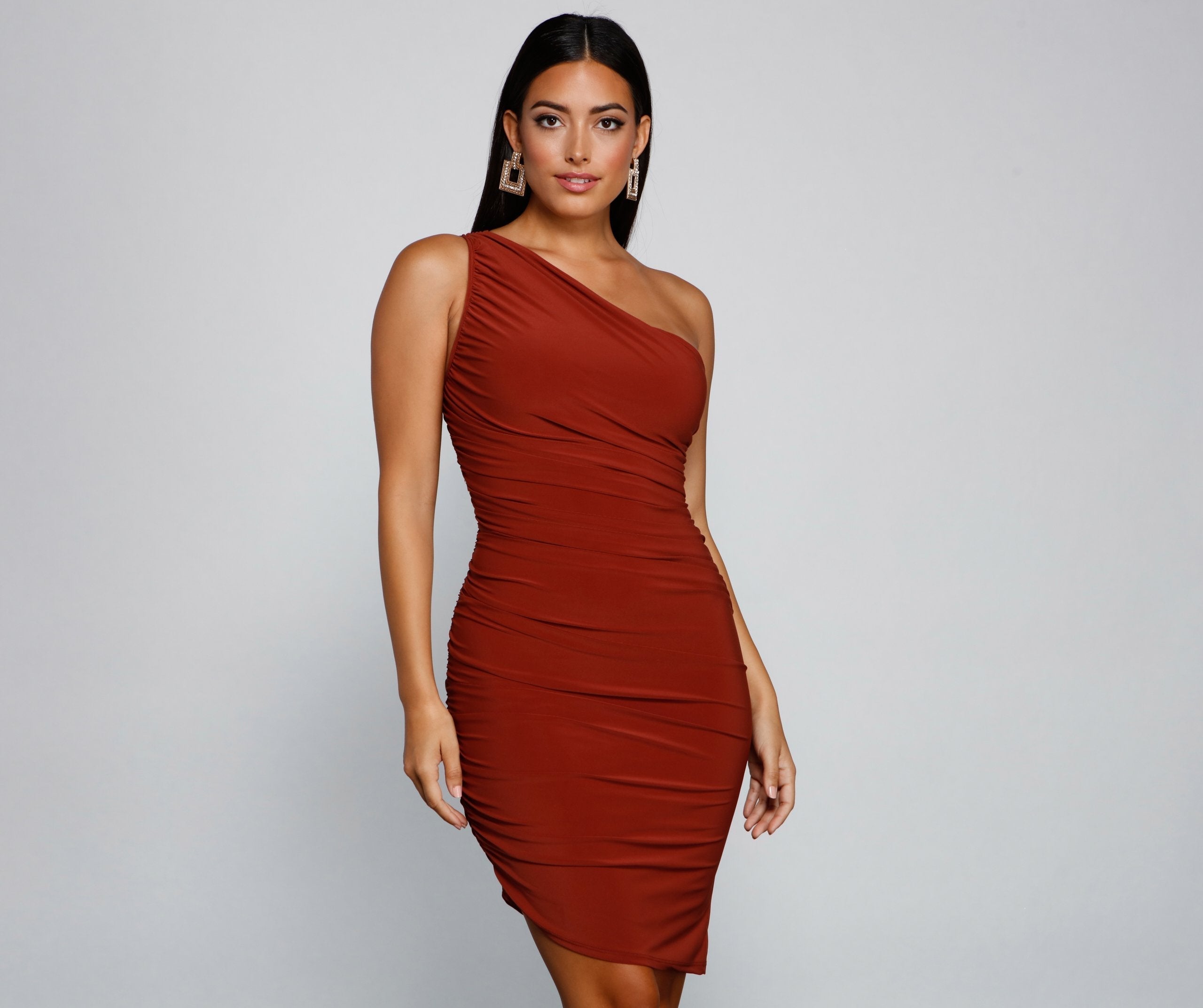 That Classic And Chic Graceful Vibe Ruched Midi Dress InsStreet