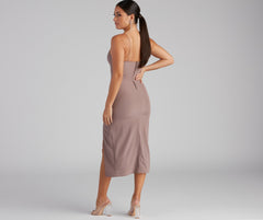 Effortlessly Chic High Charming Slit Slip Dress InsStreet