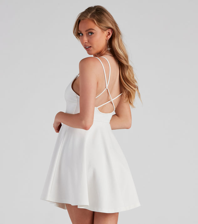 Must V-Love Stylish Ponte Skater Dress InsStreet