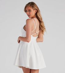 Must V-Love Stylish Ponte Skater Dress InsStreet