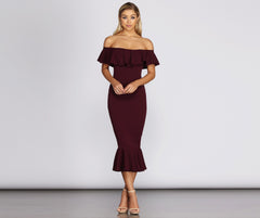 Ready And Stylish Ruffled Midi Dress InsStreet