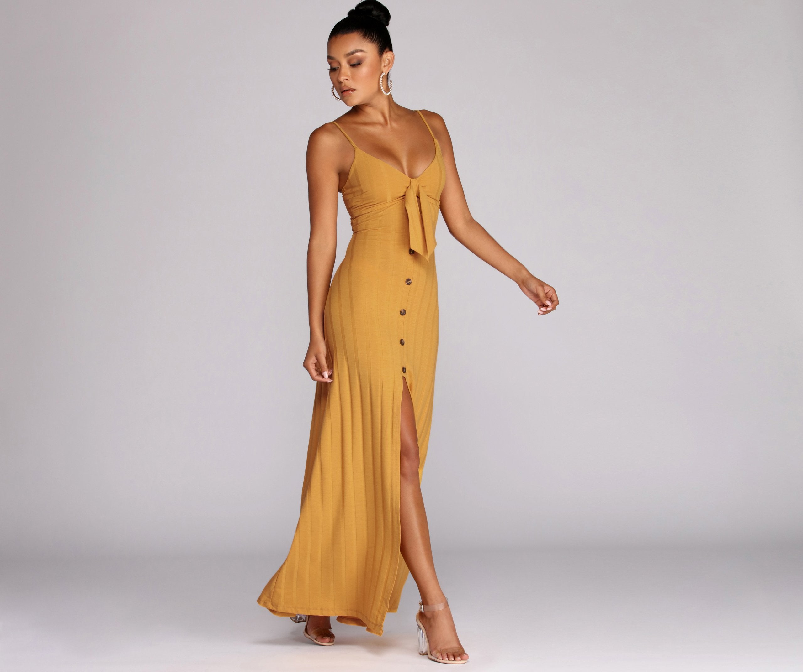 Button Down Stylish Beauty Maxi Dress InsStreet