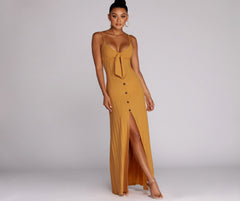 Button Down Stylish Beauty Maxi Dress InsStreet