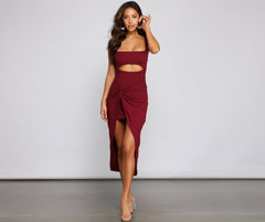 Keeping Knit Chic Charming Cutout Midi Dress InsStreet