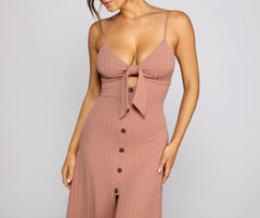 Effortless Style Stylish Tie-Front Maxi Dress InsStreet