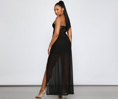 Sheer Appeal High Charming Slit Halter Dress InsStreet