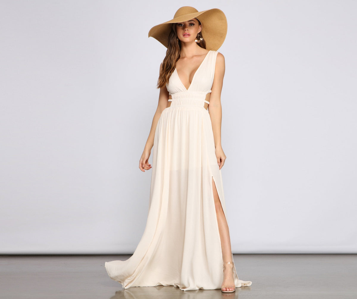 Style Icon Gauze Charming Cutout Maxi Dress InsStreet