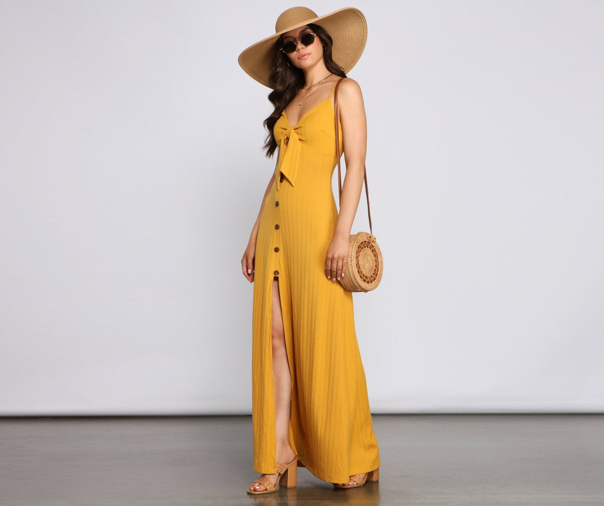 Casual Glam Ribbed Charming Knit Maxi Dress InsStreet