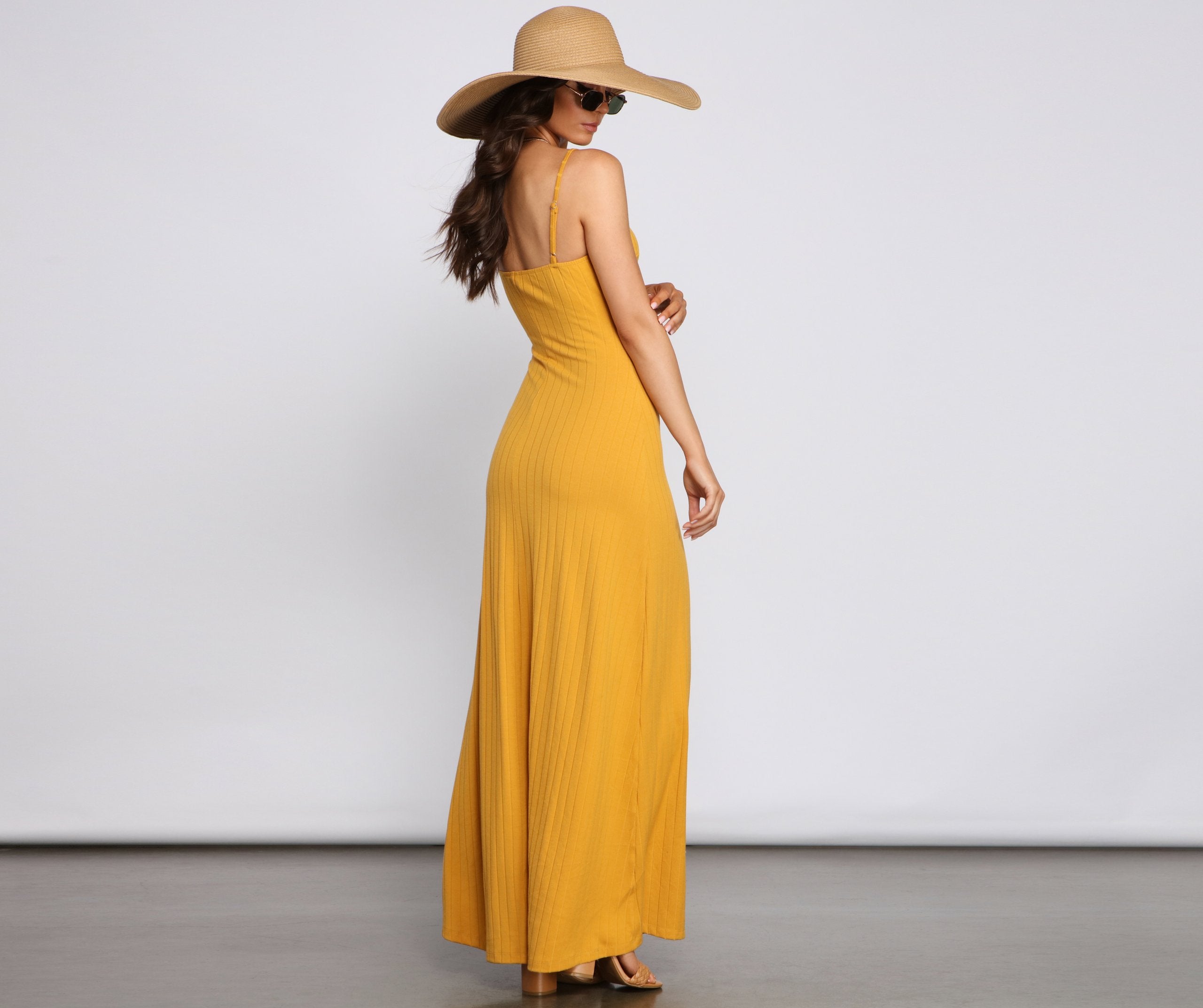 Casual Glam Ribbed Charming Knit Maxi Dress InsStreet