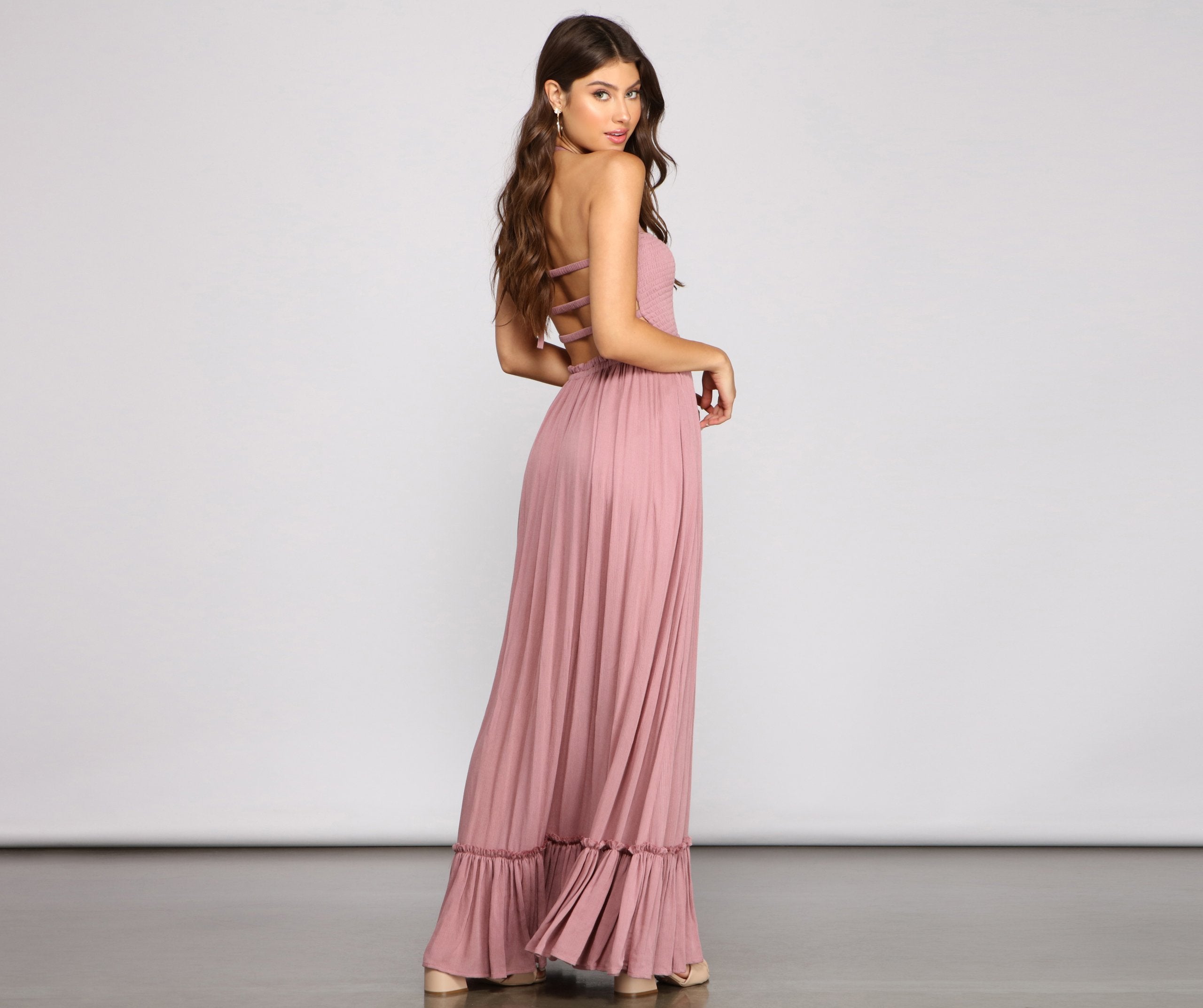 Go With The Charming Flow Smocked Maxi Dress InsStreet