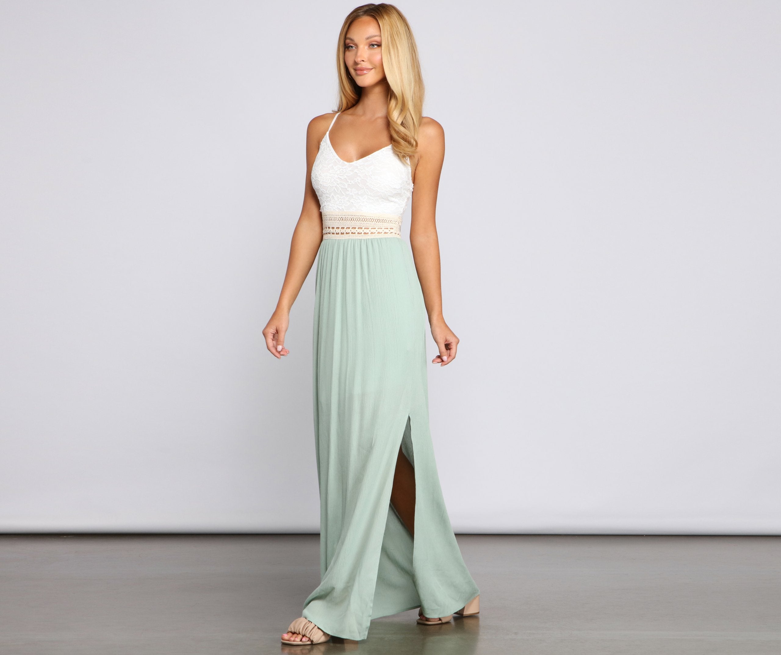 Effortlessly Stunning Crochet Charming Waist Maxi Dress InsStreet