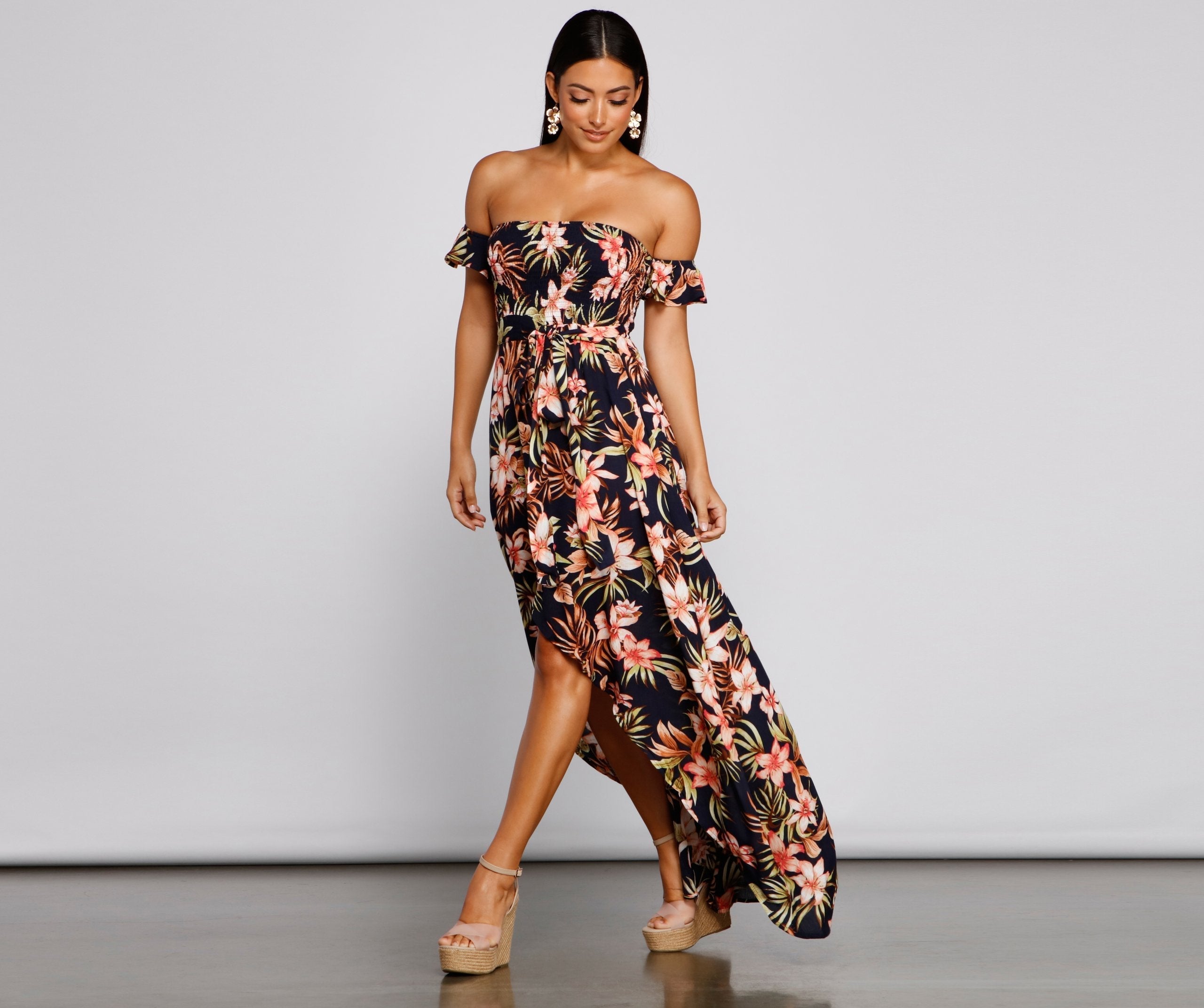 Tropical Sunsets Stylish Maxi Dress InsStreet