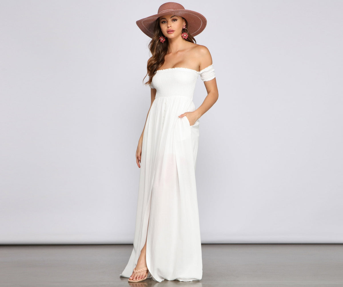 Effortlessly Chic Stylish Smocked Maxi Dress InsStreet