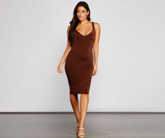 Bring On Basics Charming Sleeveless Midi Dress InsStreet