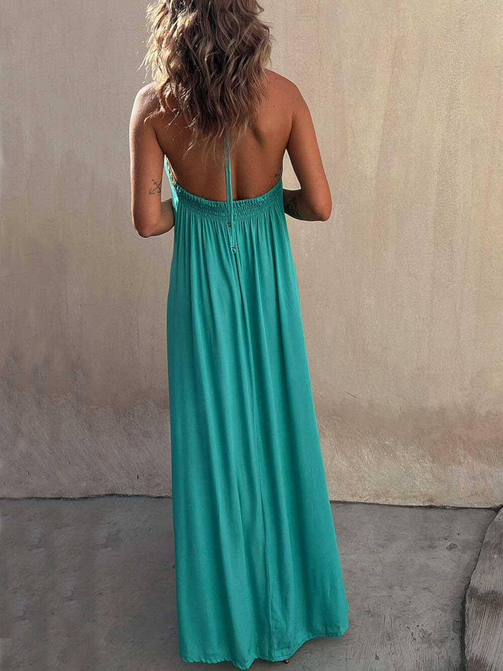 Halter Neck Casual Charming Resort Maxi Dress InsStreet