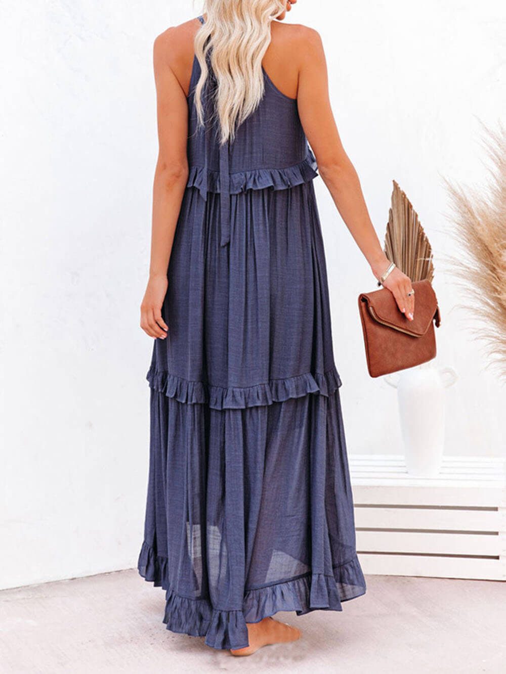 Irregular Cake Stylish Sleeveless Maxi Dress InsStreet