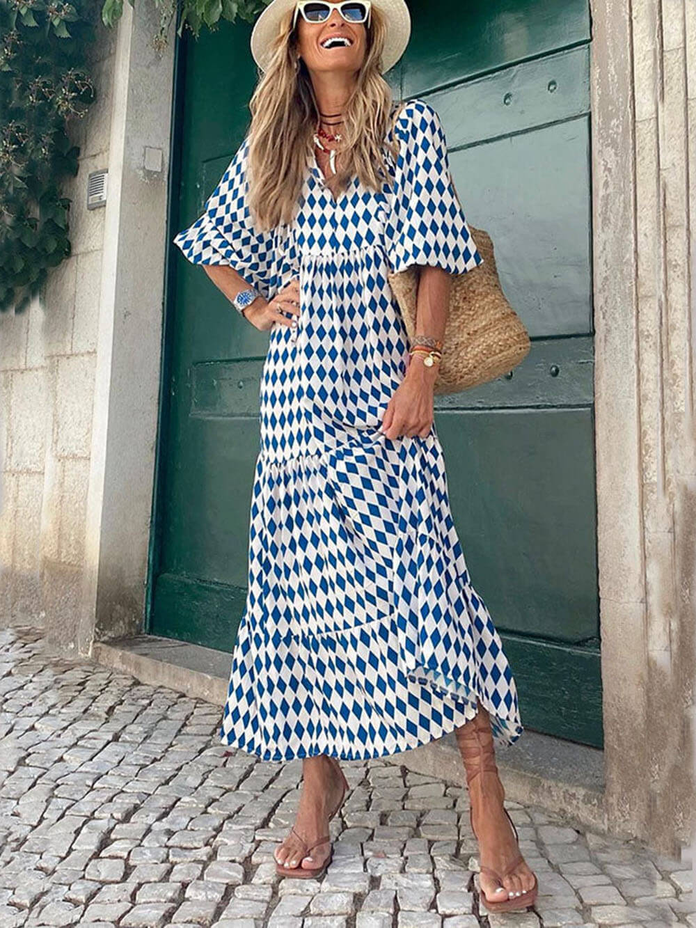 Bohemian Printed Stylish Maxi Dress InsStreet